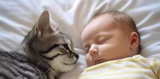Cat won’t let baby sleep alone – parents call the police when they find out why